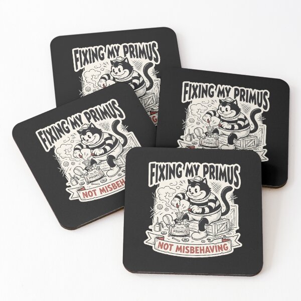 Item preview, Giant Black Cat Fixing Primus - 1930s Rubber Hose Cartoon designed and sold by quackynaut.