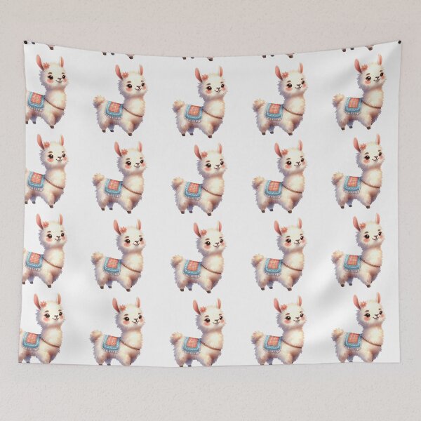 Item preview, Cute Baby Llama with Blanket Whimsical Illustration designed and sold by LunaPixelStudio.