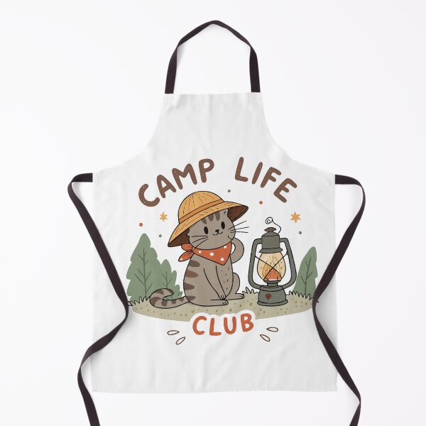 Item preview, Vintage Camp Life Club Cute Cat Wearing Pith Hat and Patriotic Bandana Camping Art designed and sold by Ahmed-khafagy.