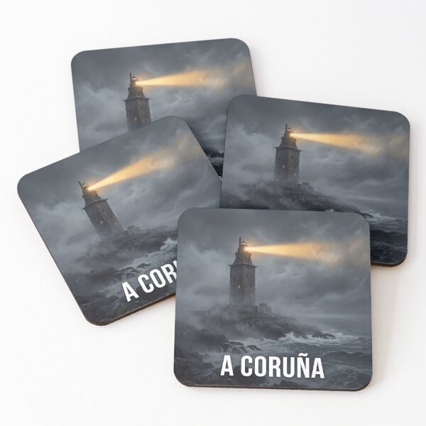 Item preview, A Coruna Spain Lighthouse Poster - Moody Maritime Wall Art designed and sold by ryanguas.