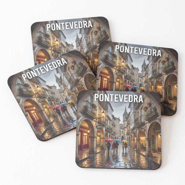 Item preview, Pontevedra Spain City Poster - Cozy Historic Street Art Print designed and sold by ryanguas.