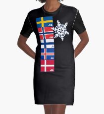 Nordische Kreuzflaggen T-Shirt Kleid