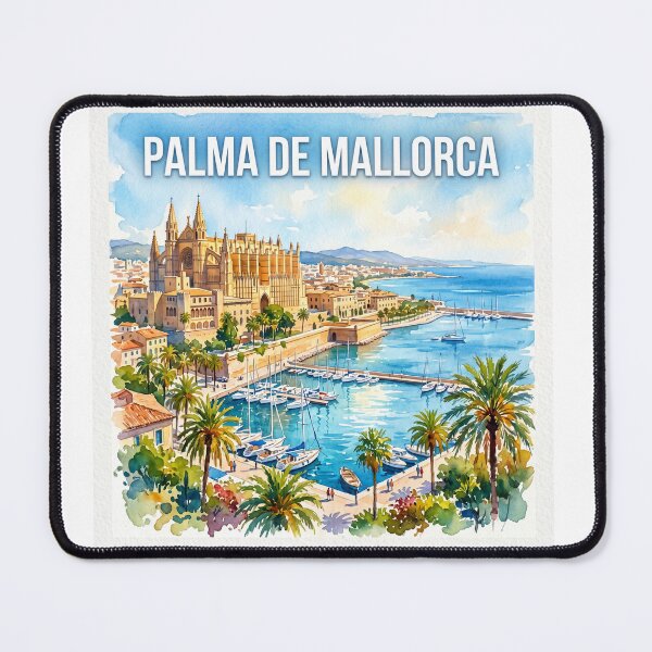 Item preview, Palma de Mallorca Spain Poster - Mediterranean Watercolor Wall Art designed and sold by ryanguas.