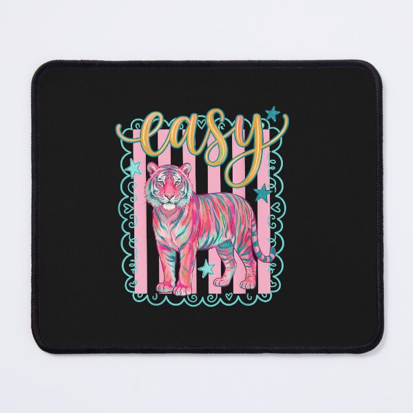 Item preview, Easy Tiger Retro Pink Striped Tiger Graphic Preppy designed and sold by FrankIsabel.
