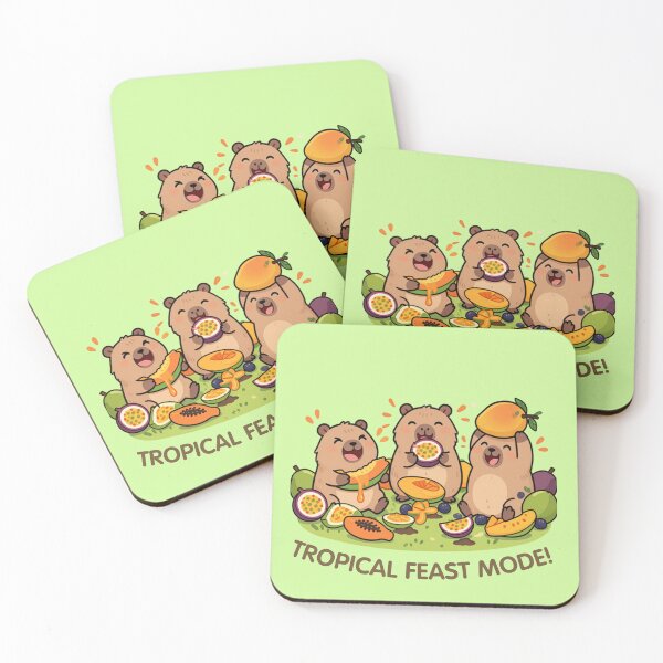 Item preview, Tropical Feast Mode – Cute Capybara Fruit Party designed and sold by BCapybara.