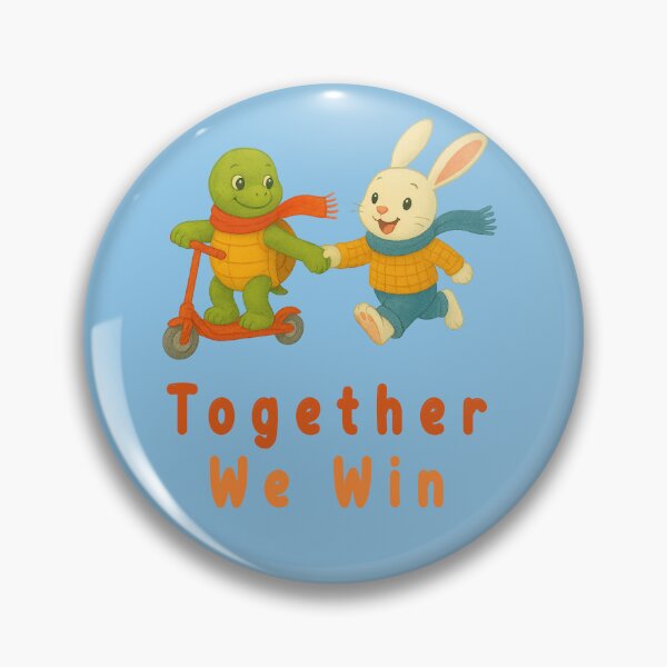 Item preview, Together We Win Turtle and Bunny Kids T-Shirt Design designed and sold by 555Design.