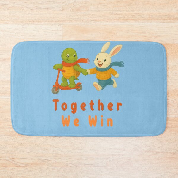 Item preview, Together We Win Turtle and Bunny Kids T-Shirt Design designed and sold by 555Design.