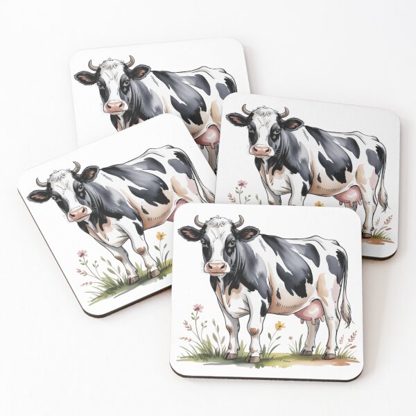 Item preview, Classic Holstein Dairy Cow Meadow Art - Cute Rustic Farmhouse Wildflower Livestock Design designed and sold by Picasfarmer.