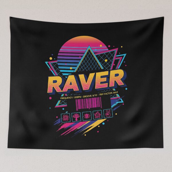Item preview, Raver Hippie Music Trippy Mushroom Tie Dye Rave designed and sold by LuminOrb.