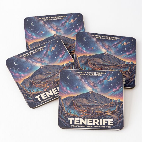 Item preview, Tenerife Spain Vintage Travel Poster - Mount Teide Retro Art Print designed and sold by ryanguas.