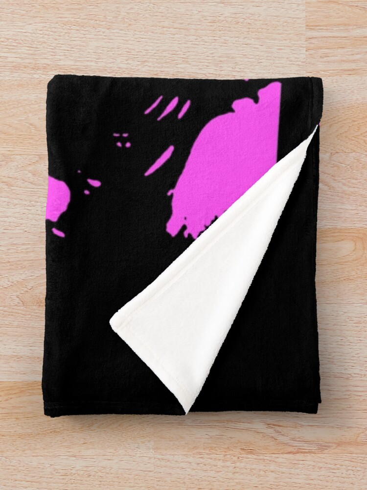 Thumbnail 3 of 6, Throw Blanket, Pink Riot Woman With Yellow Typography designed and sold by ShadeFall.