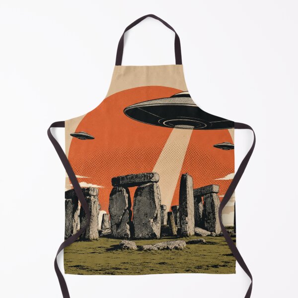 Item preview, Stonehenge UFO Encounter – Retro Sci-Fi Design designed and sold by Dogandesighn.