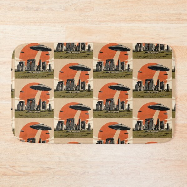 Item preview, Stonehenge UFO Encounter – Retro Sci-Fi Design designed and sold by Dogandesighn.
