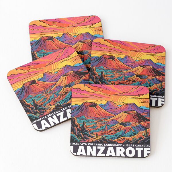 Item preview, Lanzarote Spain Pop Art Poster - Vibrant Volcanic Landscape Print designed and sold by ryanguas.
