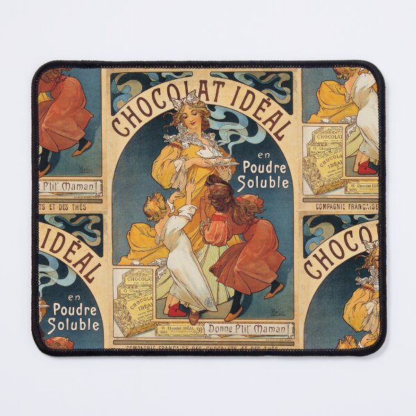 Item preview, Chocolat Ideal Poster by Alphonse Mucha | 1897 Art Nouveau French Hot Chocolate Vintage Advertising Wall Art Print designed and sold by artofuniverse.