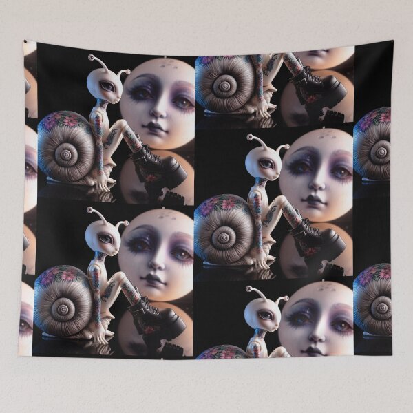Item preview, Moonlit Dreamer Tattooed Snail designed and sold by LujziWorld.