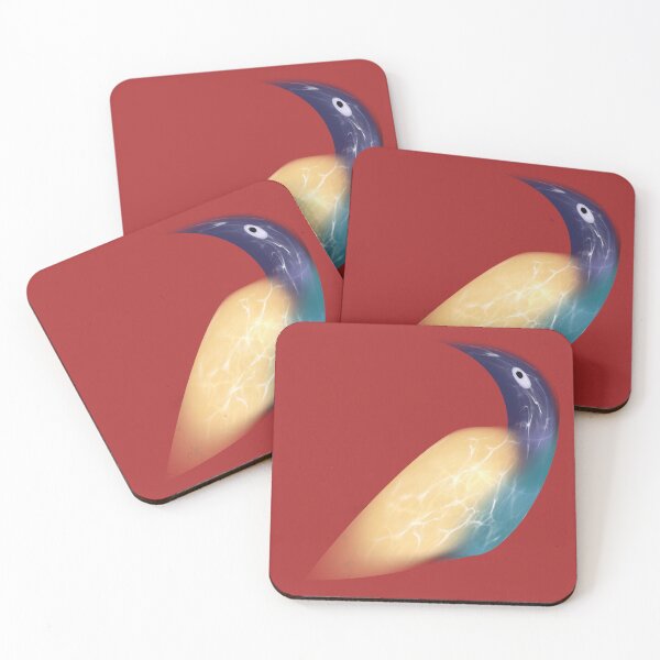 Item preview, Abstract Fluid Bird Form in Blue and Gold designed and sold by SahmatArt.