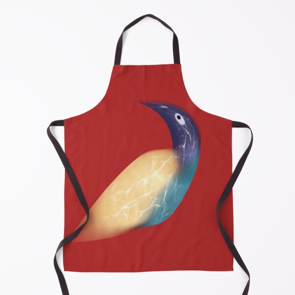 Item preview, Abstract Fluid Bird Form in Blue and Gold designed and sold by SahmatArt.