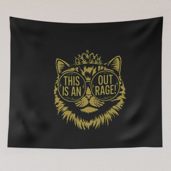 Item preview, Sassy Cat Crown Outrage Quote designed and sold by folk-4-arts.