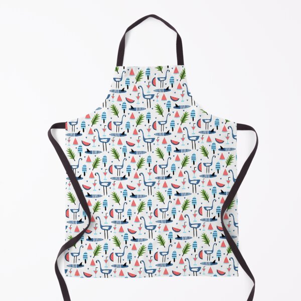 Item preview, Quirky Blue Flamingo Beach Pattern — Watermelon, Shark Fin, Ice Lolly, Cocktail & Palm Leaf designed and sold by DonnaRaine.