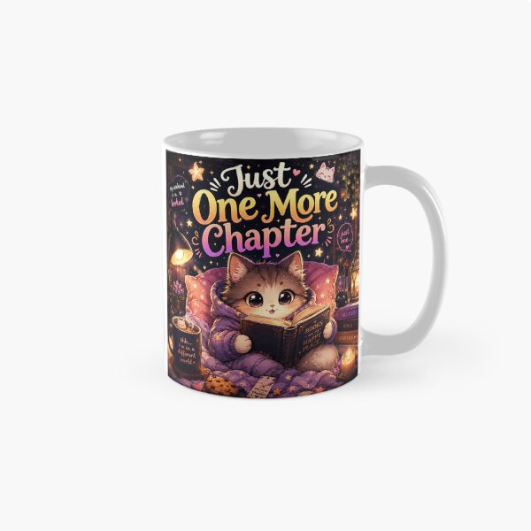 Item preview, Just One More Chapter Cute Book Lover Cat designed and sold by Ayush Shop.