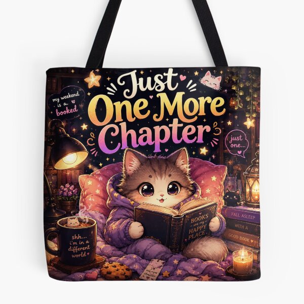 Item preview, Just One More Chapter Cute Book Lover Cat designed and sold by Ayush Shop.