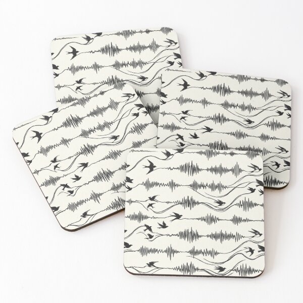 Item preview, The Emotional Frequency - Minimalist Soundwave & Birds Pattern designed and sold by InnerwayStudio.
