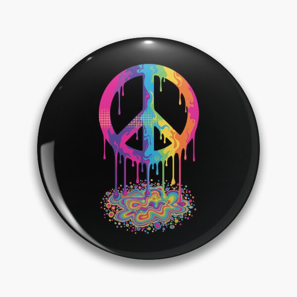 Item preview, trippy festival hippie mushroom tie dye peace sign designed and sold by LuminOrb.