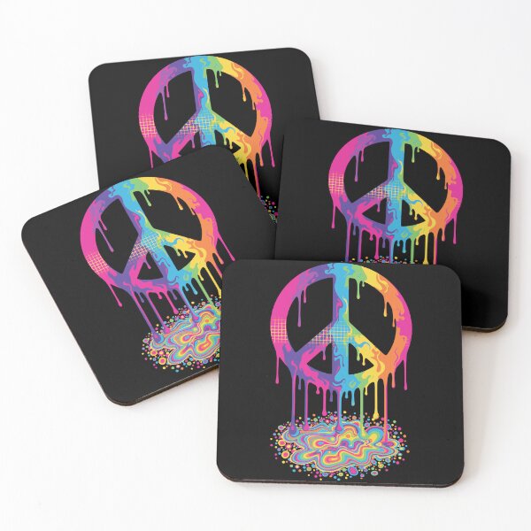 Item preview, trippy festival hippie mushroom tie dye peace sign designed and sold by LuminOrb.