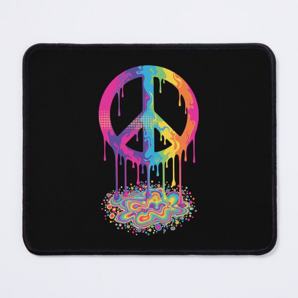 Item preview, trippy festival hippie mushroom tie dye peace sign designed and sold by LuminOrb.