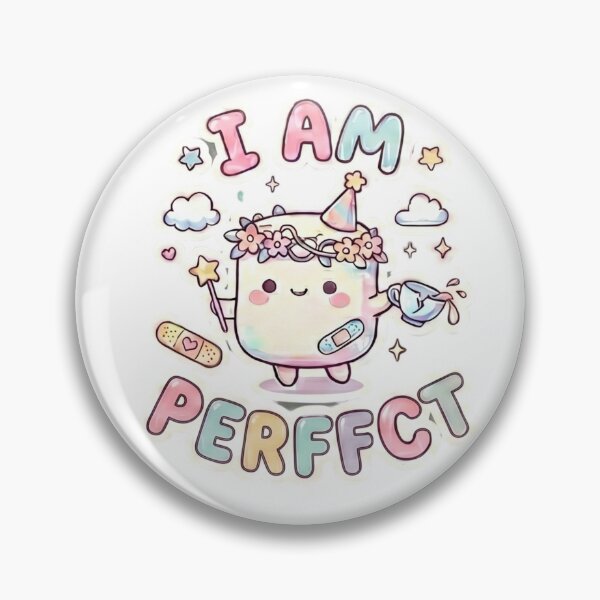 Item preview, I Am Perfect Kawaii Marshmallow Quote Art designed and sold by Shirt-Otakus.