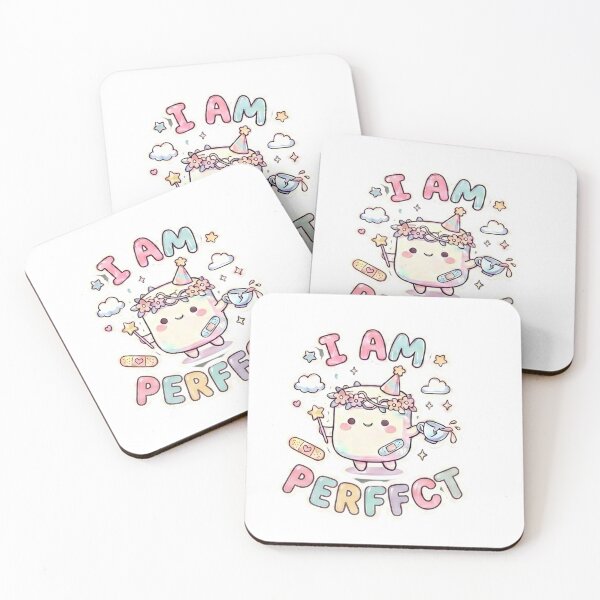 Item preview, I Am Perfect Kawaii Marshmallow Quote Art designed and sold by Shirt-Otakus.