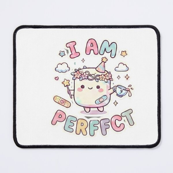 Item preview, I Am Perfect Kawaii Marshmallow Quote Art designed and sold by Shirt-Otakus.