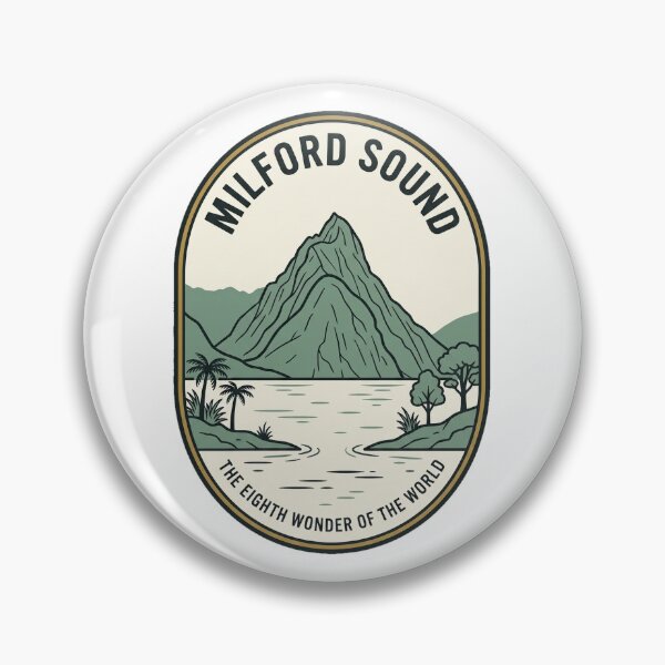 Item preview, Milford Sound New Zealand Vintage Nature Badge designed and sold by k3rstman1.
