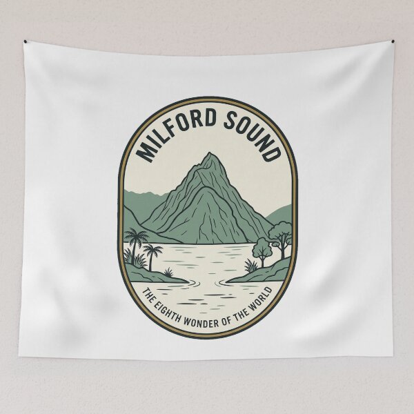 Item preview, Milford Sound New Zealand Vintage Nature Badge designed and sold by k3rstman1.