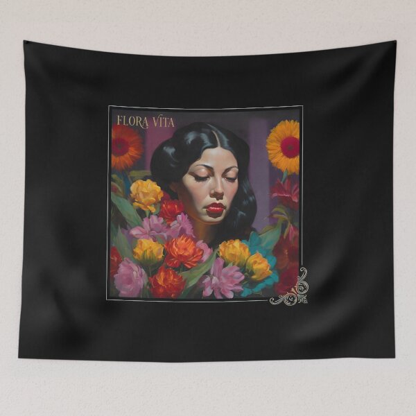 Item preview, Serene Woman Among Vibrant Flowers Portrait Art designed and sold by MiniStars9897.