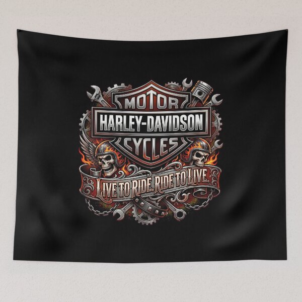 Item preview, Harley Davidson Live To Ride Ride To Live Vintage Biker Graphic designed and sold by enzoade.