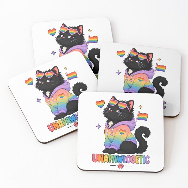 Item preview, Unapawlogetic Pride Black Cat Sticker designed and sold by MoodCats.