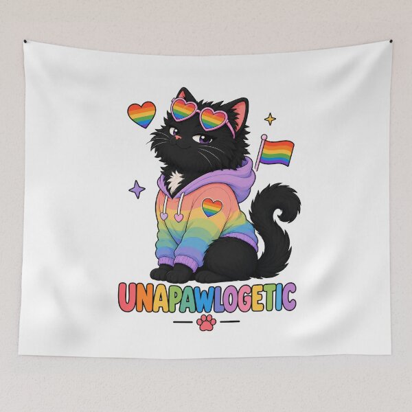 Item preview, Unapawlogetic Pride Black Cat Sticker designed and sold by MoodCats.