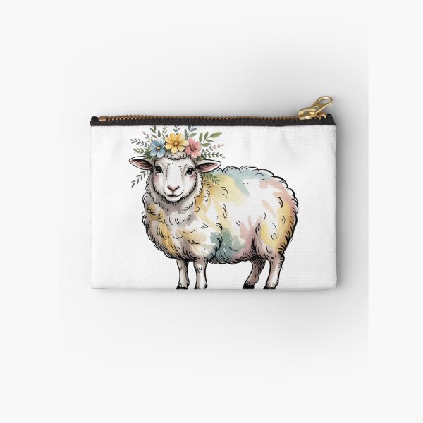 Item preview, Whimsical Watercolor Sheep with Flower Crown Art - Cute Countryside Meadow Lamb Farmhouse Design designed and sold by Picasfarmer.