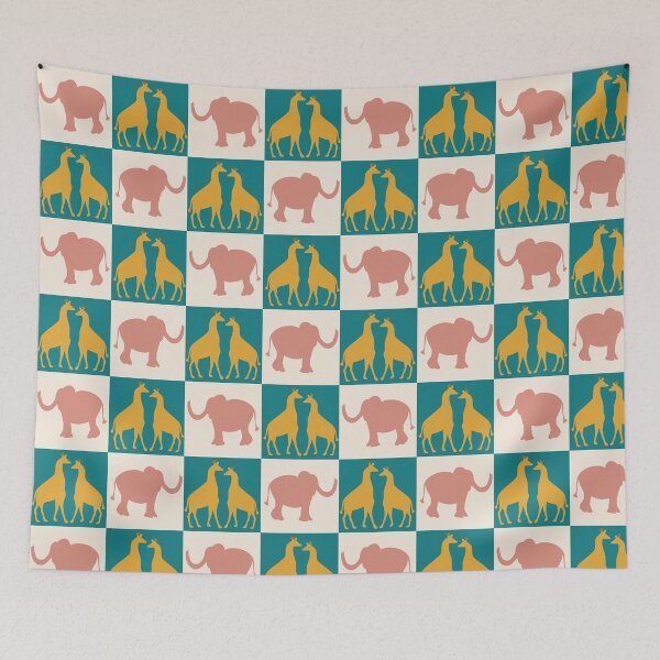 Item preview, Animal Checkers - Afrohemian Sunshine designed and sold by Vicci Lou Illustration .
