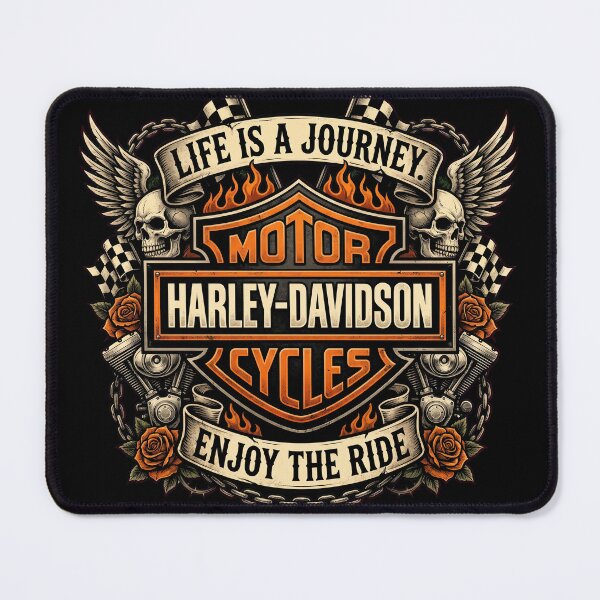 Item preview, Harley Davidson Life Is A Journey Enjoy The Ride Retro Cruiser Print designed and sold by enzoade.
