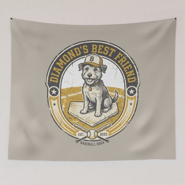 Item preview, Vintage Baseball Dog Sports Mascot designed and sold by AwesomeBeyondLimits.