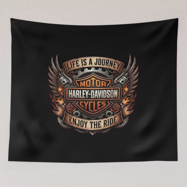 Item preview, Harley Davidson Life Is A Journey Enjoy The Ride Vintage Artwork designed and sold by enzoade.