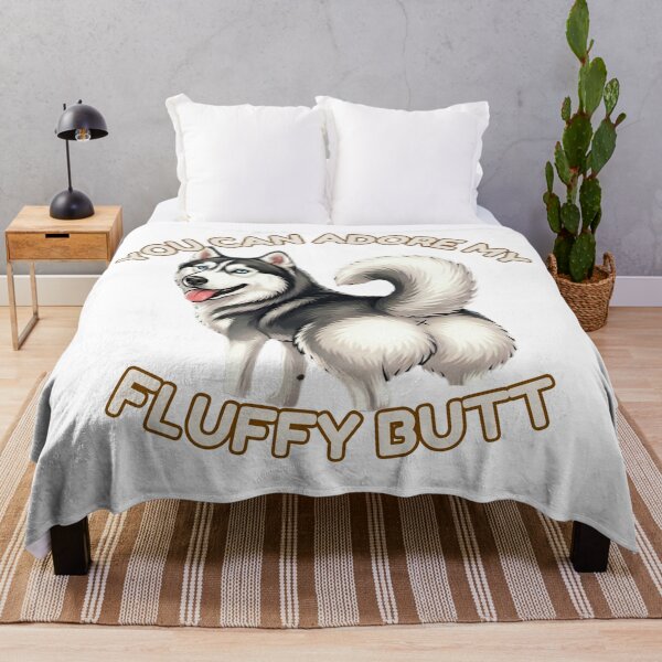 Item preview, You Can Adore My Fluffy Butt – Cute Husky Dog Meme designed and sold by DailyStruggleCo.