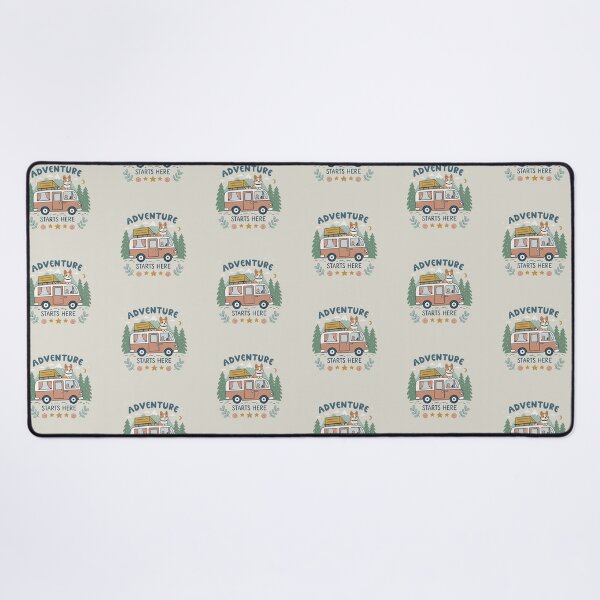 Item preview, Retro Adventure Starts Here Camping Corgi Dog Retro Camper Van Mountain Design designed and sold by Ahmed-khafagy.
