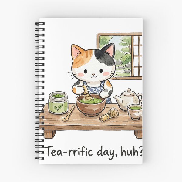 Item preview, Cute Calico Cat Matcha Green Tea Watercolor designed and sold by CrystalMineArts.