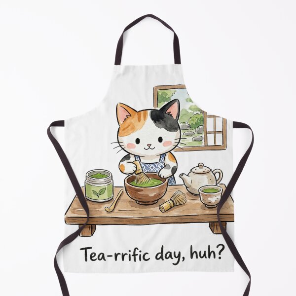 Item preview, Cute Calico Cat Matcha Green Tea Watercolor designed and sold by CrystalMineArts.