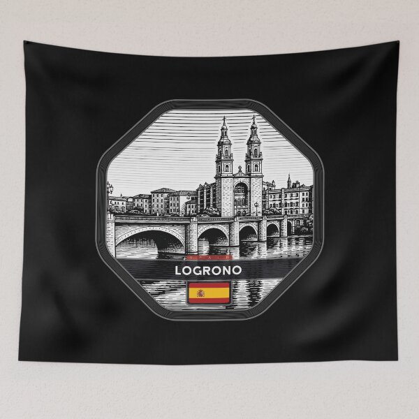 Item preview,  Logrono Spain Linocut Style  designed and sold by Thistle-TShop.