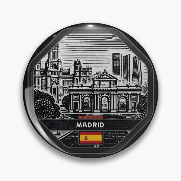 Item preview, Madrid Spain Linocut Style  designed and sold by Thistle-TShop.